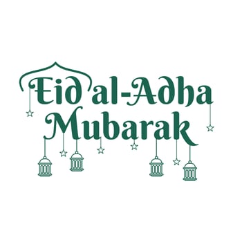 eid al adha greeting typography vector