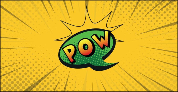 Comic lettering POW on white background - Vector
