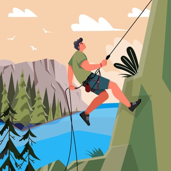 Man Do Wall Climbing Sport Concept vector