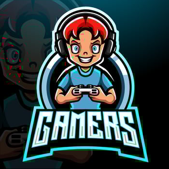 Gamer mascot. e sport logo design vector