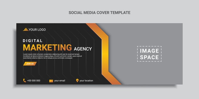 digital marketing agency social media cover design or web banner vector