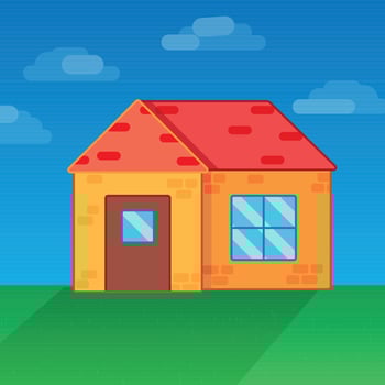 Simple House with Background vector