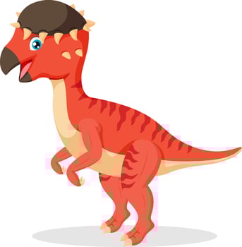 Cute happy pachycephalosaurus dinosaur cartoon vector