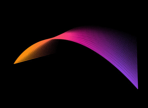 Vector abstract halftone dots background with dynamic waves colorful comic pattern design