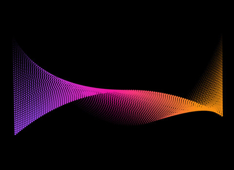 Vector abstract halftone dots background with dynamic waves colorful comic pattern design