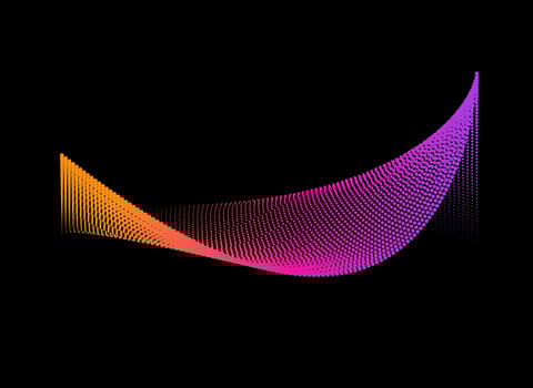 Vector abstract halftone dots background with dynamic waves colorful comic pattern design