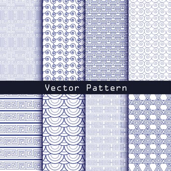 Vector seamless geometric minimalistic patterns