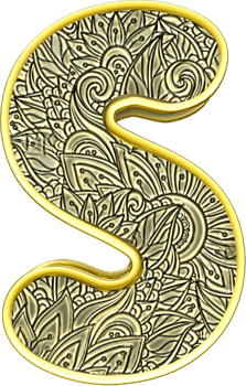 3D art font of S png