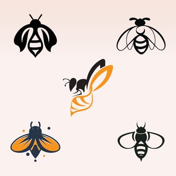 Bee logo simple creative inspiration for business template vector