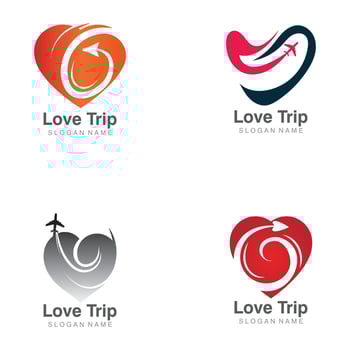 Love Trip awesome simple creative airplane logo template vector