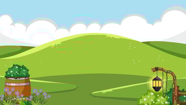 Green meadow or mountain background template vector