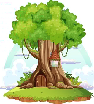 Big tree isolated cartoon vector