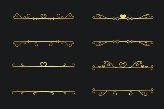 Set of simple divider line frame border in luxury design. Divider line or text sparator for greeting card, poster, brochure, or invitation design vector