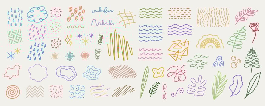 abstract element ornate doodle organic line vector