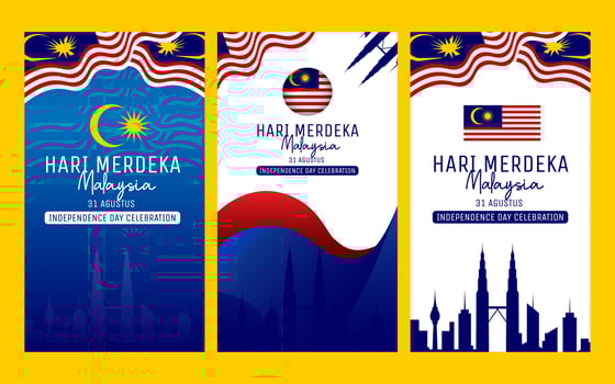 malaysia independence day banner template vector