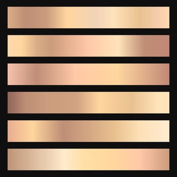 A collection of bronze tint gradients. Vector illustration.