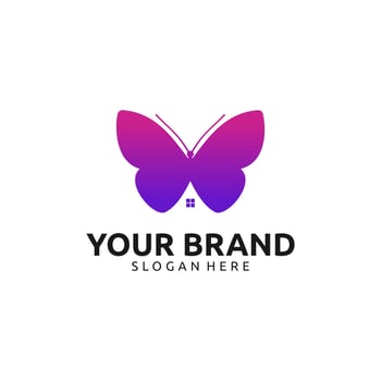 BUTTERFLY HOUSE LOGO DESIGN vector
