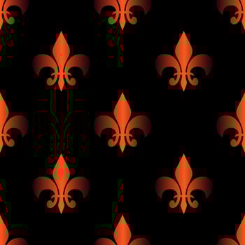 Royal heraldic lilies seamless pattern fabric print vector