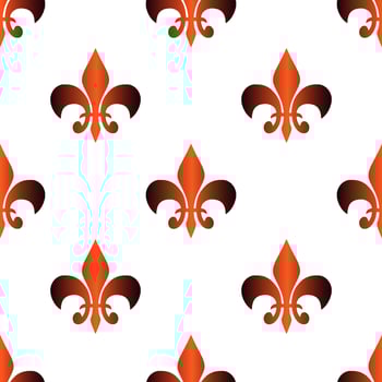 Royal heraldic lilies seamless pattern fabric print vector