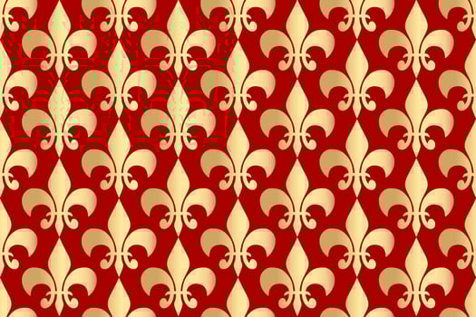 Royal heraldic lilies seamless pattern fabric print vector