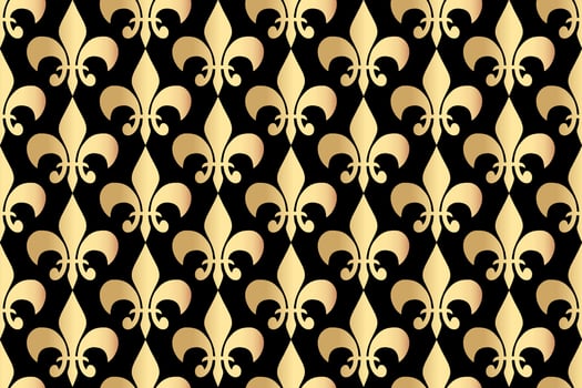 Royal heraldic lilies seamless pattern vector