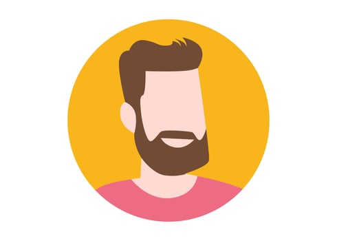 male face illustration design with beard and mustache vector
