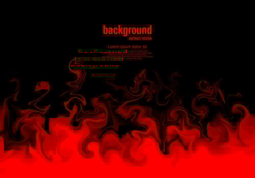 Black background with red abstract fire pattern vector