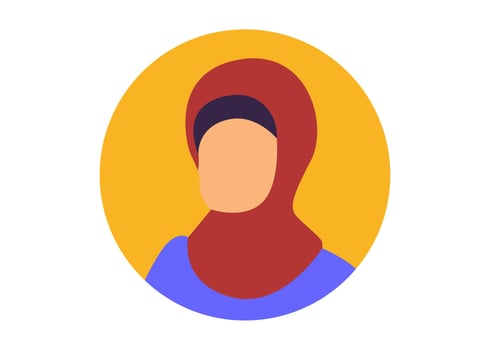 Muslim woman face illustration design vector