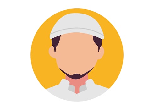 Muslim male face illustration design vector