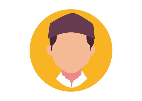 Muslim male face illustration design vector