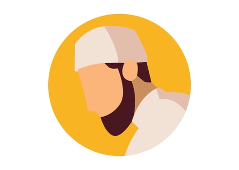 Muslim male face illustration design vector