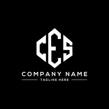 CES letter logo design with polygon shape. CES polygon and cube shape logo design. CES hexagon vector logo template white and black colors. CES monogram, business and real estate logo.