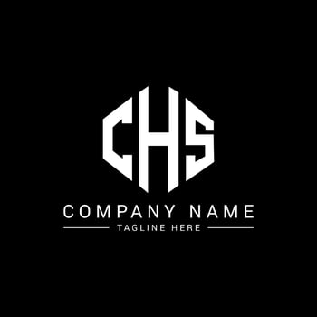 CHS letter logo design with polygon shape. CHS polygon and cube shape logo design. CHS hexagon vector logo template white and black colors. CHS monogram, business and real estate logo.