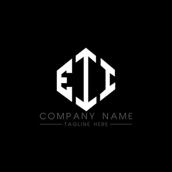 EII letter logo design with polygon shape. EII polygon and cube shape logo design. EII hexagon vector logo template white and black colors. EII monogram, business and real estate logo.