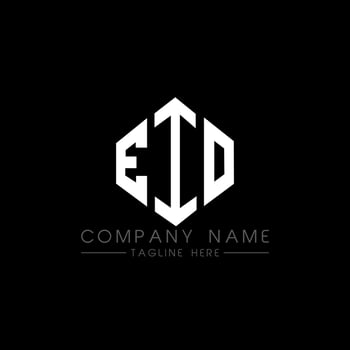 EIO letter logo design with polygon shape. EIO polygon and cube shape logo design. EIO hexagon vector logo template white and black colors. EIO monogram, business and real estate logo.