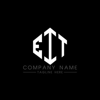 EIT letter logo design with polygon shape. EIT polygon and cube shape logo design. EIT hexagon vector logo template white and black colors. EIT monogram, business and real estate logo.