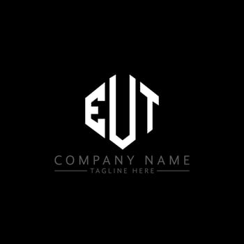 EUT letter logo design with polygon shape. EUT polygon and cube shape logo design. EUT hexagon vector logo template white and black colors. EUT monogram, business and real estate logo.