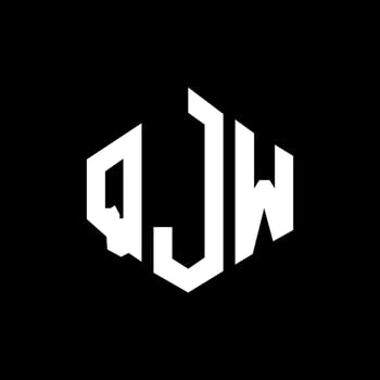 QJW letter logo design with polygon shape. QJW polygon and cube shape logo design. QJW hexagon vector logo template white and black colors. QJW monogram, business and real estate logo.