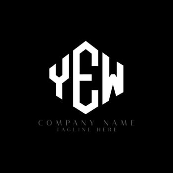 YEW letter logo design with polygon shape. YEW polygon and cube shape logo design. YEW hexagon vector logo template white and black colors. YEW monogram, business and real estate logo.
