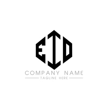 EIO letter logo design with polygon shape. EIO polygon and cube shape logo design. EIO hexagon vector logo template white and black colors. EIO monogram, business and real estate logo.