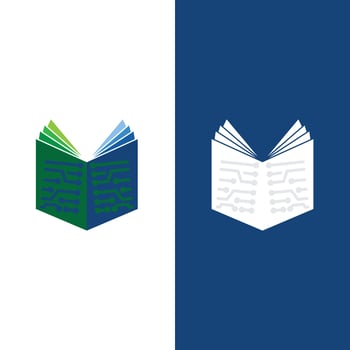 Digital book logo icon technology vector