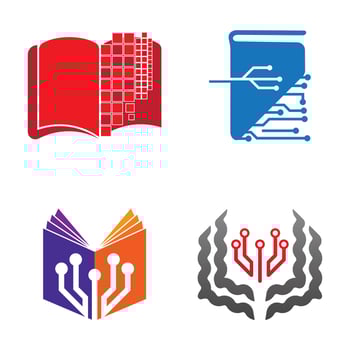 Digital book logo icon technology vector
