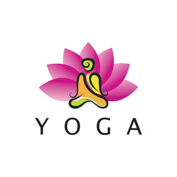 logo design of people doing yoga symbol icon illustration vector