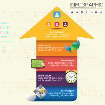 Business infographic timeline template colorful steps, processes, parts, options. Vector illustration.