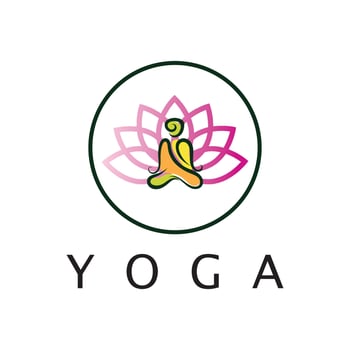 logo design of people doing yoga symbol icon illustration vector
