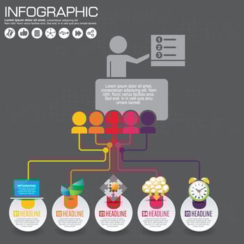 Infographic design template and business concept with 4 options, parts, steps or processes. Can be used for workflow layout, diagram, number options, web design. vector