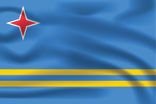 The realistic national flag of Aruba vector