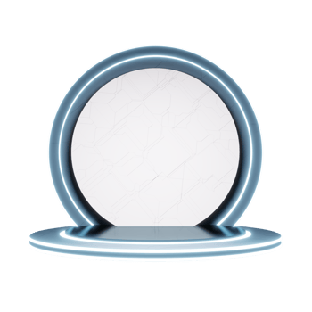 Circular podium. Futuristic neon and laser podium Technology 3D Illustration png