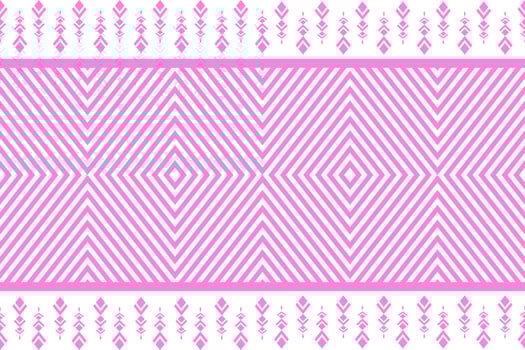 Pink and white geometric ethnic seamless pattern design for wallpaper, background, fabric, curtain, carpet, clothing, and wrapping vector illustration.