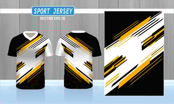 Sports jersey and t-shirt template sports jersey design vector mockup. Sports design for football, badminton, racing, gaming jersey.